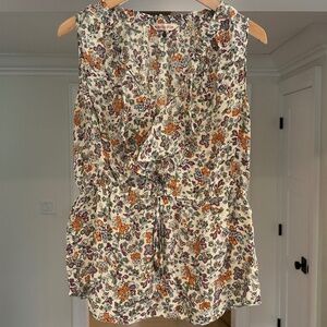 Rebecca Taylor Sleeveless Floral 100% Silk Top / Blouse - Size M